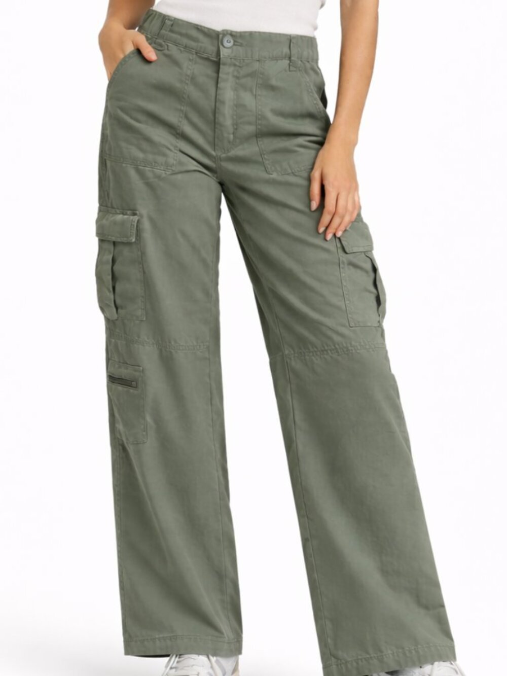 Aeropostale Utility Cargo pants, Wide leg, Pure cotton, olive green
